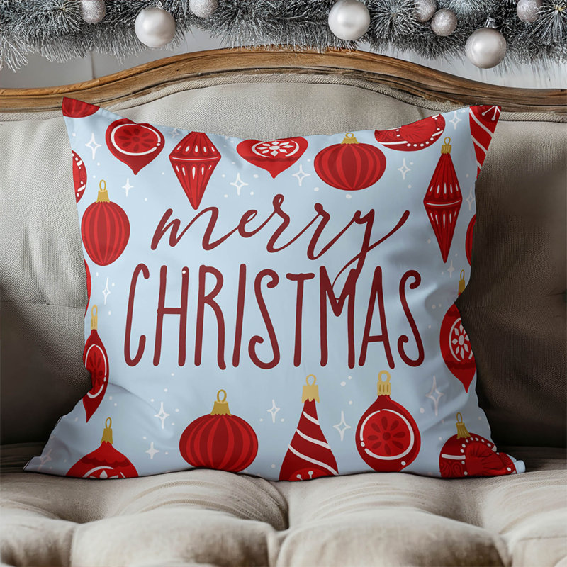 Coussin décoratif Ornaments, Argent / bleu, Carré 16 po