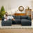 Eleen 5-piece 112.6"W Chenille Modular Sectional, Seat Underneath Storage Basket, 2 Storage Ottomans-1120723788