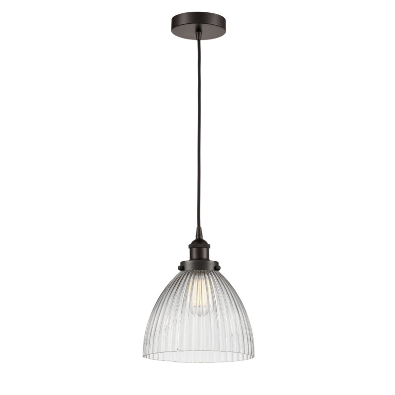 Luminaire suspendu en forme de dôme à 1 lumière Tallulah, Bronze huilé