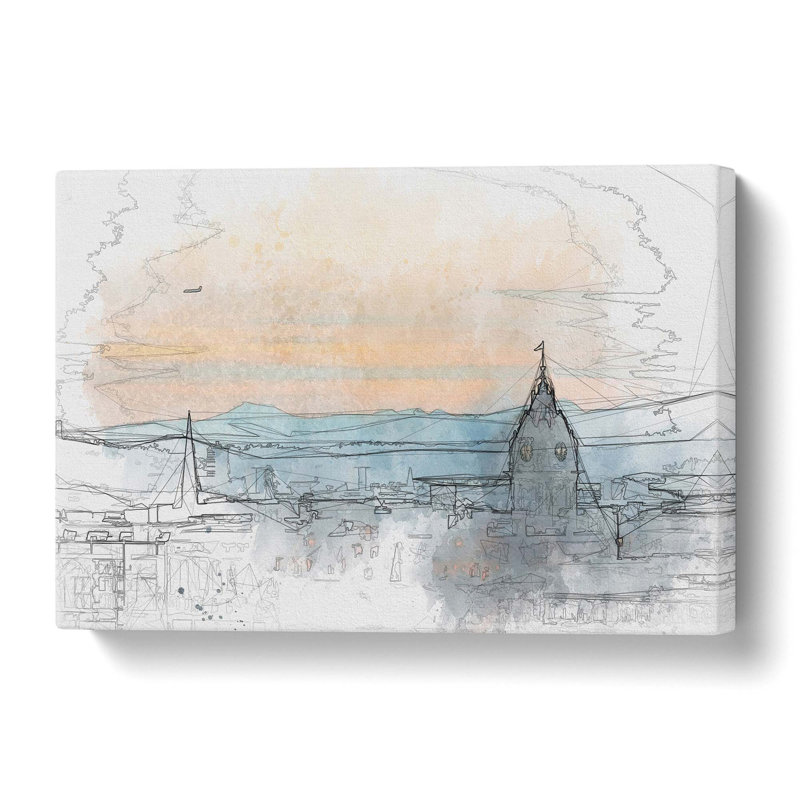 Edinburgh Skyline In Scotland In Abstract - No Frame - Wrapped Canvas, 50.8 cm H x 76.2 cm W