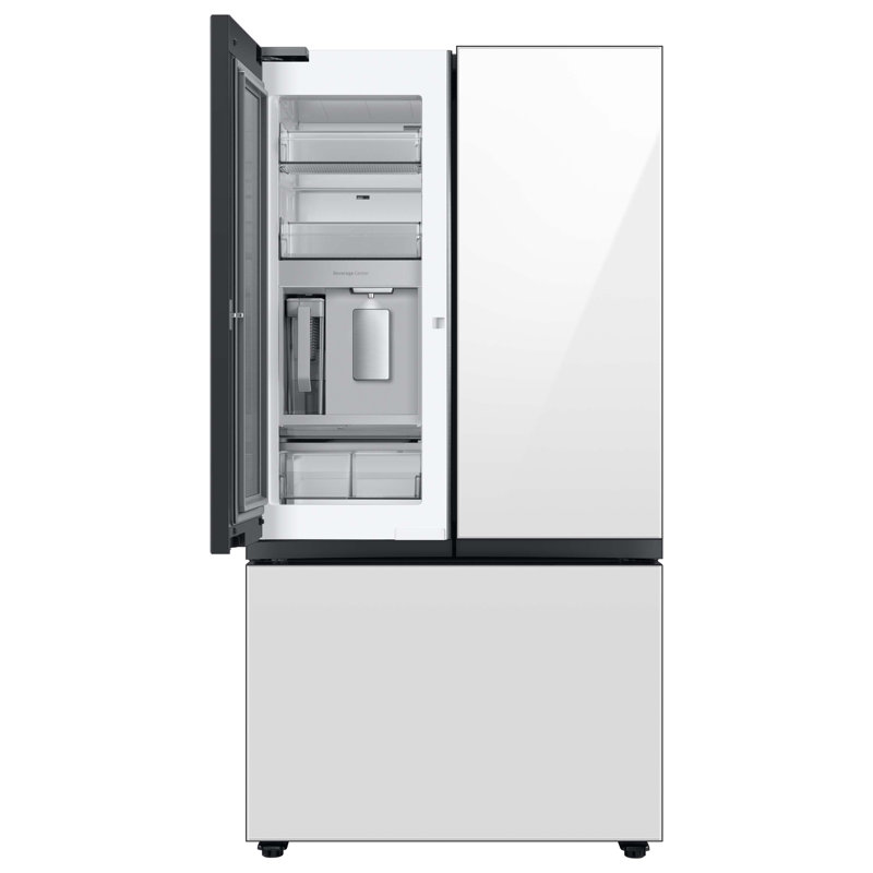 Samsung Bespoke 3-Door French Door Refrigerator (30 cu. ft.) with Beverage Center, White
