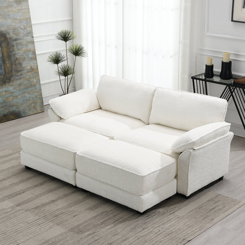 Ensemble canapé-lit modulaire convertible modulaire Roomfitter Free, Chenille blanche