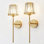 Ensemble de 2 appliques murales à piles en cristal avec abat-jour en cristal, 12 lampes RVB et 3CCT à intensité variable avec télécommande pour le couloir du salon