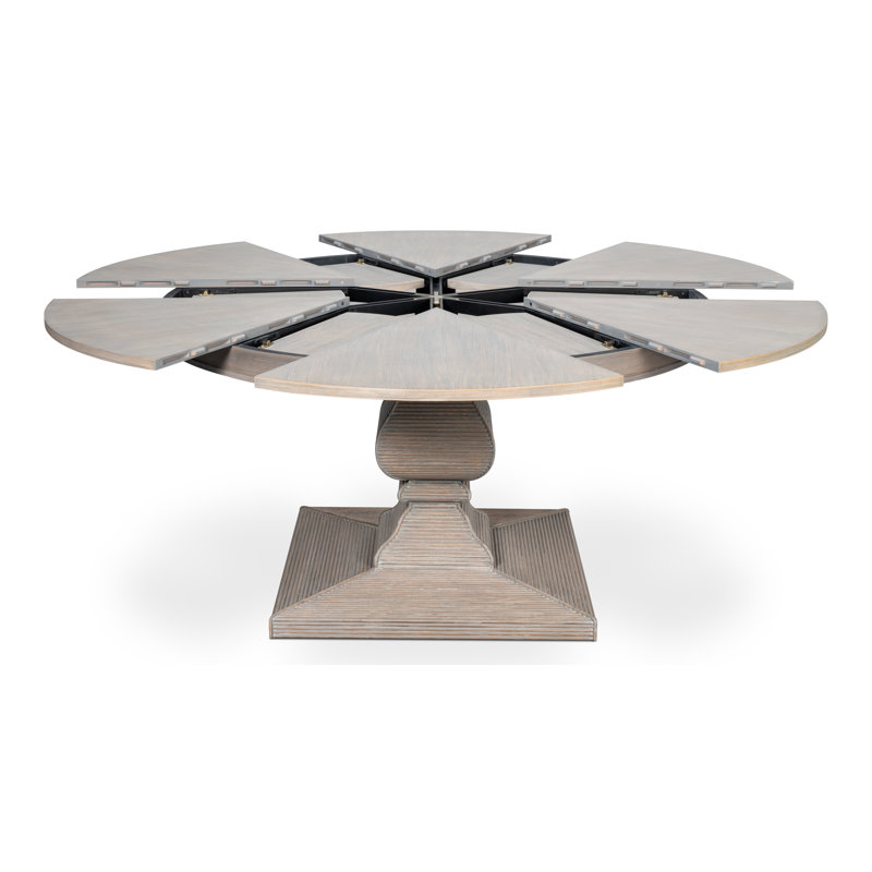 Kelso Equestrian Round Oak Pedestal Dining Table, 30"H x 66"L x 66"W, Moonskin