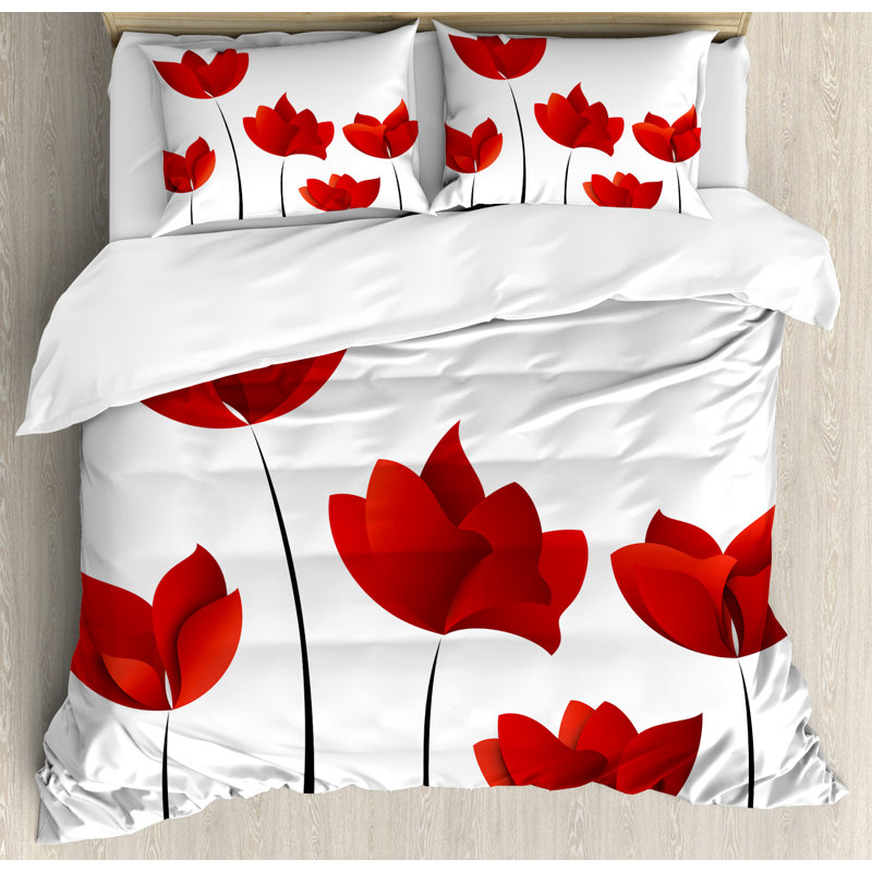 Floral Traditional Polyester Floral Duvet Cover, Queen