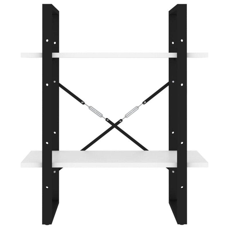 2-Tier Book Cabinet 23.6"x11.8"x27.6" Engineered Wood, White/Black