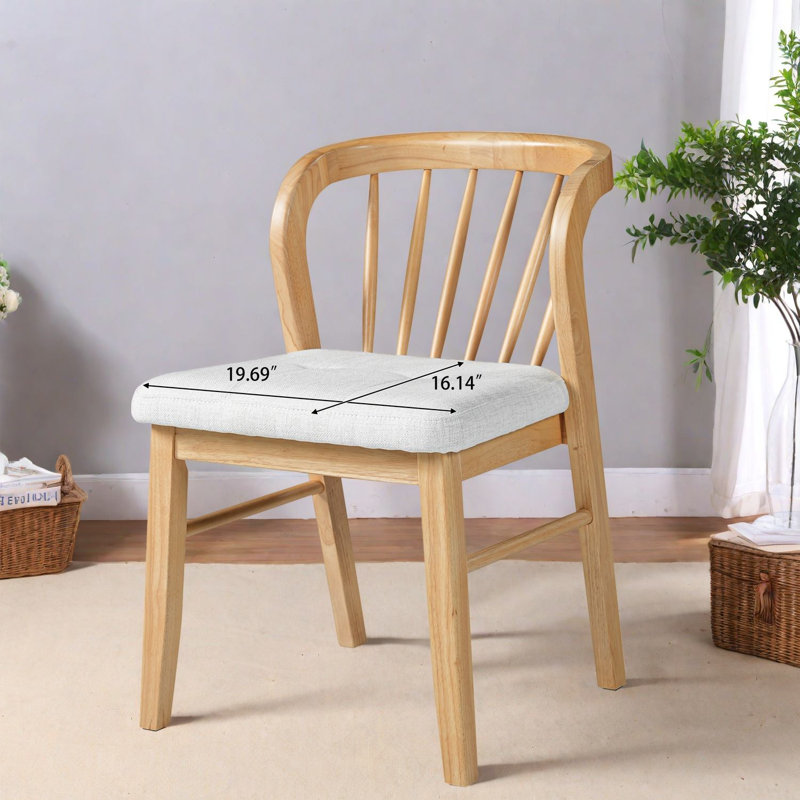 Ensemble de 2 chaises de salle à manger modernes, rembourrées en bois d'hévéa pour petite cuisine