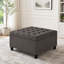 Pouf de rangement carré gris foncé-2138305053