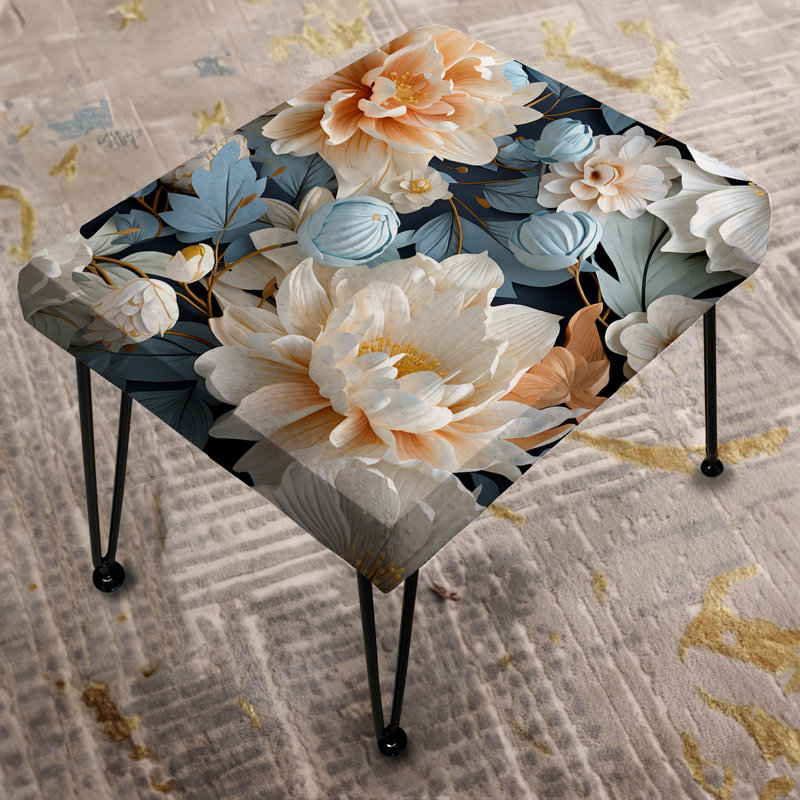 Boho Victorian Fusion Victorian Pattern - Floral Rectangle Ottoman