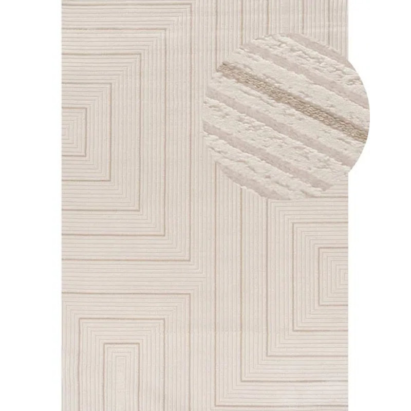 Carmel Modern Geometric Cream/Beige Area Rug, Rectangle 80 x 150 cm