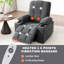Fauteuil inclinable 37,1 W avec massage et chaleur, canapé inclinable simple surdimensionné en chenille avec porte-gobelets et rangement latéral pour la chambre à coucher du salon-130811405