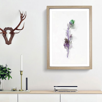 A Single Purple Flower in Abstract - Picture Frame Graphic Art Print