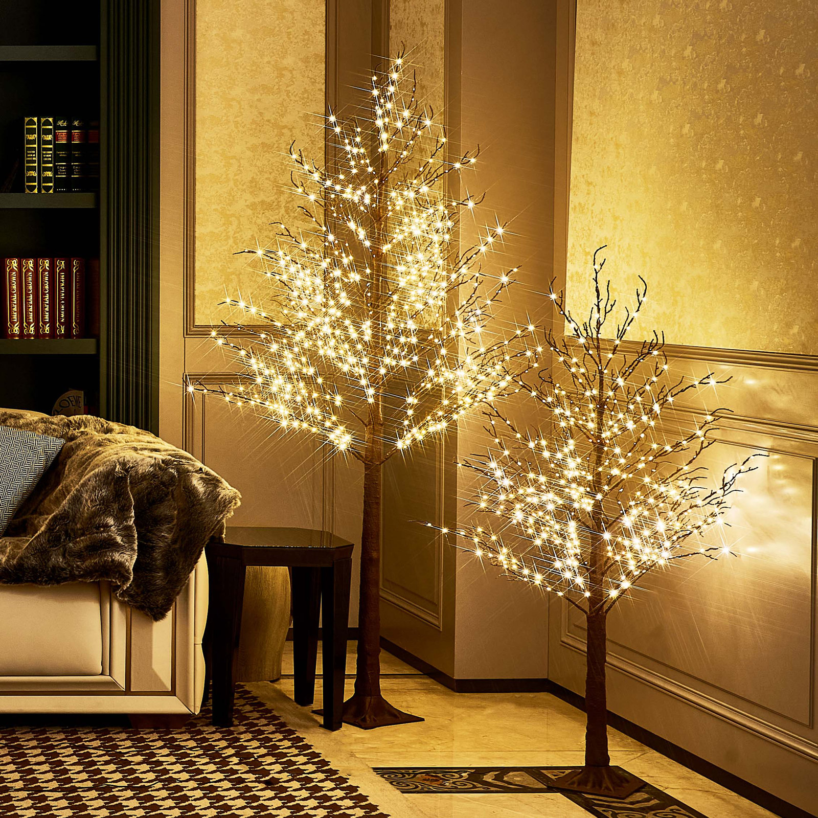 6' Lighted Brown Tree