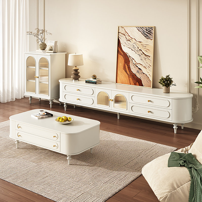 Combinaison de table de bout pour meuble télé Cream Wind