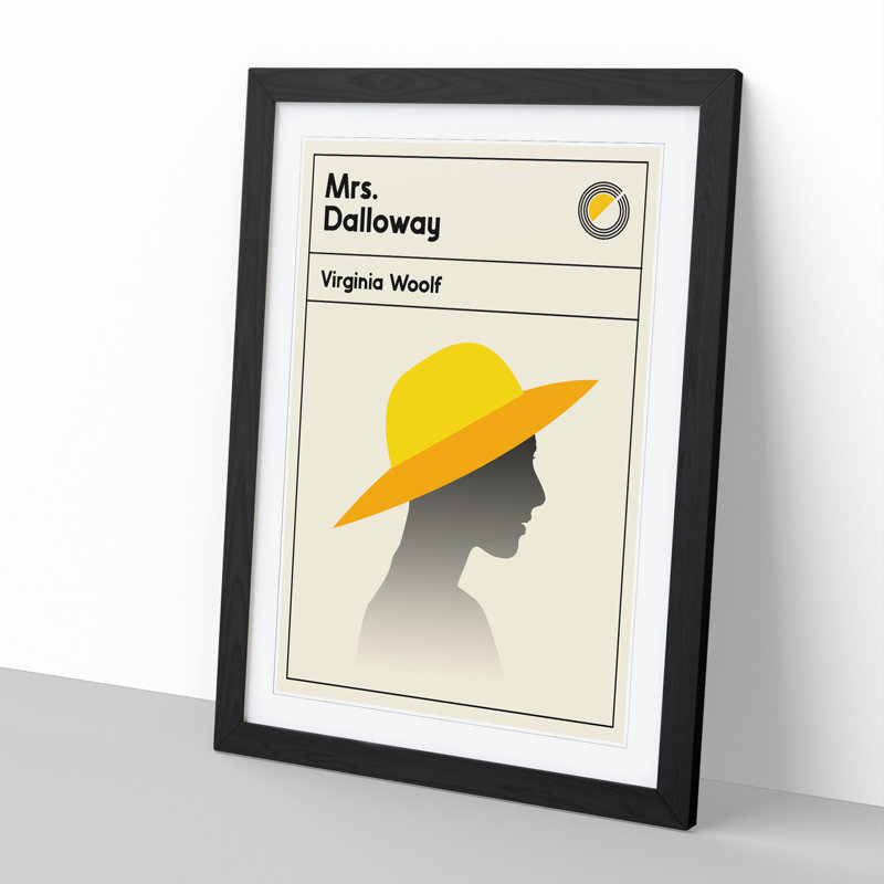 Book Cover Mrs Dalloway Virginia Wolf - Picture Frame Graphic Art, Black, 36cm H x 27cm W x 2cm D