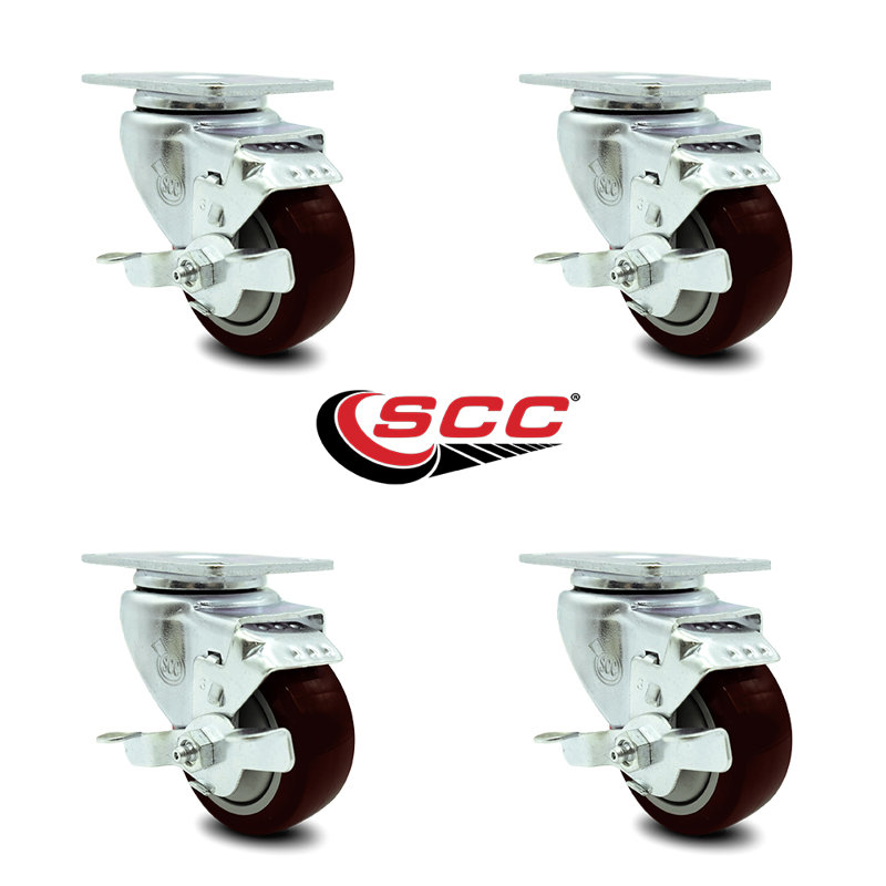 Polyurethane Caster, Maroon