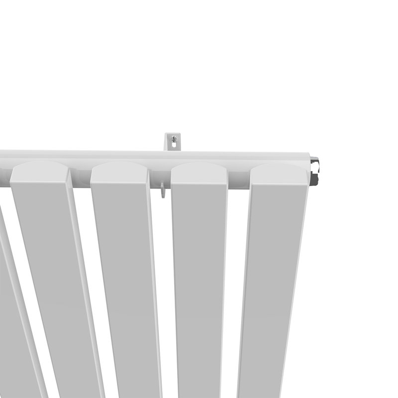 Genris Vertical D-Shape Radiator, White, 160cm H x 27cm W, 1