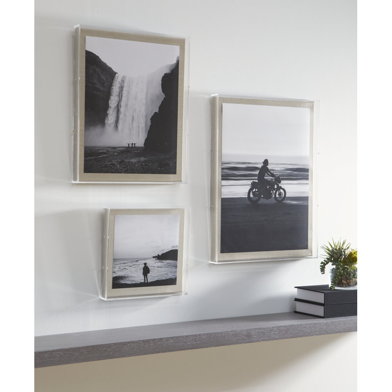 Modern Acrylic Shadowbox with Linen Canvas 2" Depth | UV Grade, 11" W x 14" H