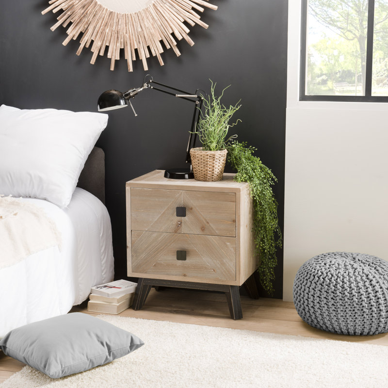 Carty 48cm W Solid Wood Bedside Table