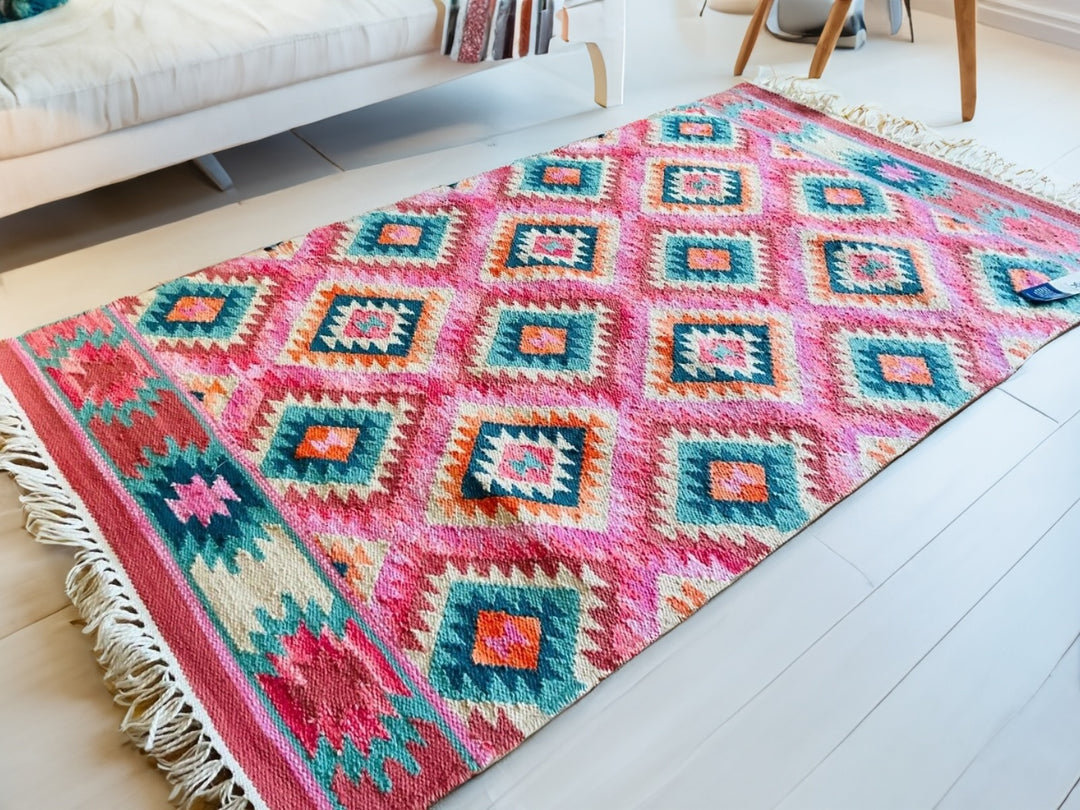 Ruhl Geometric Hand Woven Flatweave Indoor / Outdoor Area Rug