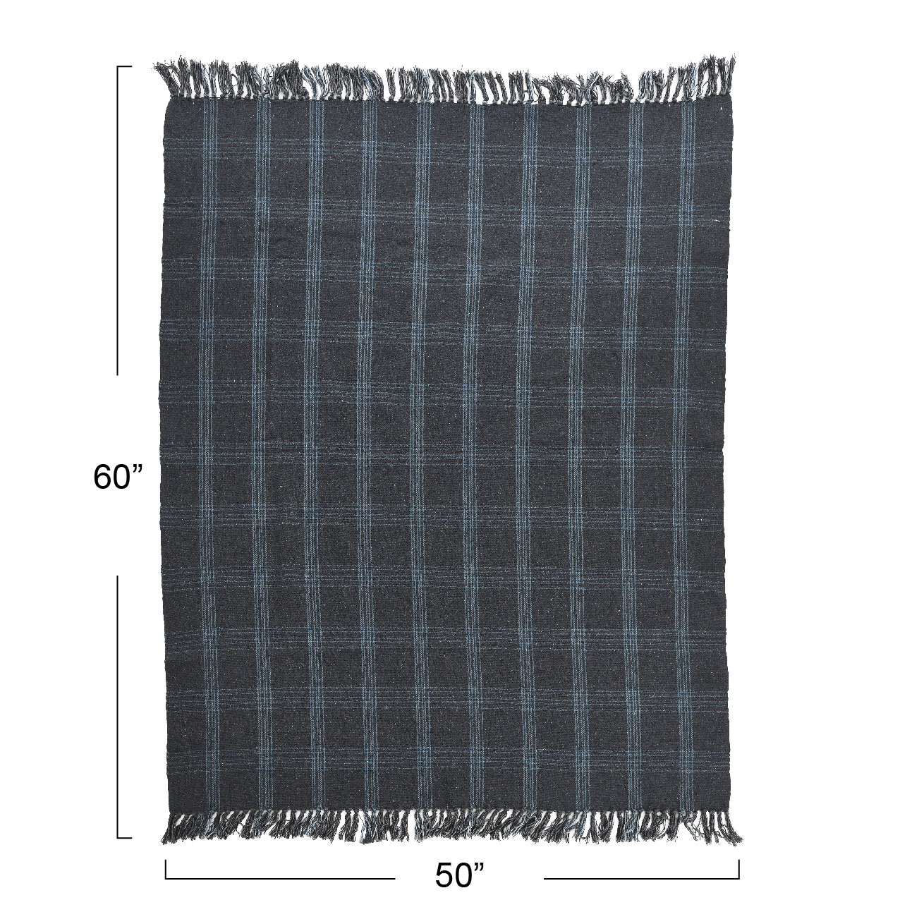Eura Cotton Hand Woven Throw Blanket, Gray