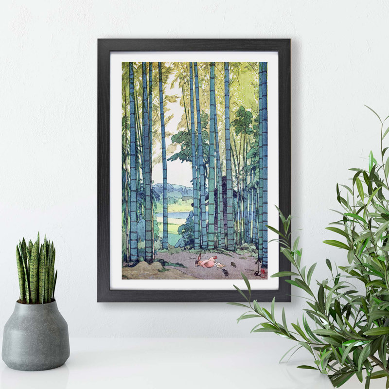 Bamboo Grove - Single Picture Frame Painting, Black, 24cm H x 33cm W x 2cm D
