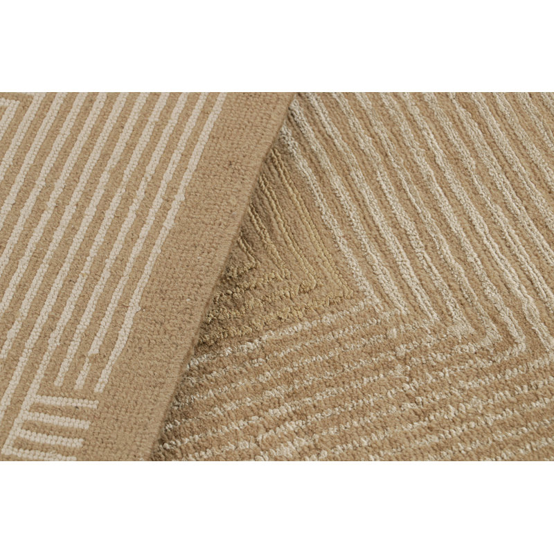 Rug & Kilim’S Cubist Art Deco Style Rug In Beige-Brown Geometric Patterns