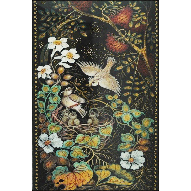 Tapis noir lavable à motif de paysage noir, Sous-tapis carré 3 pi 3 po inclus