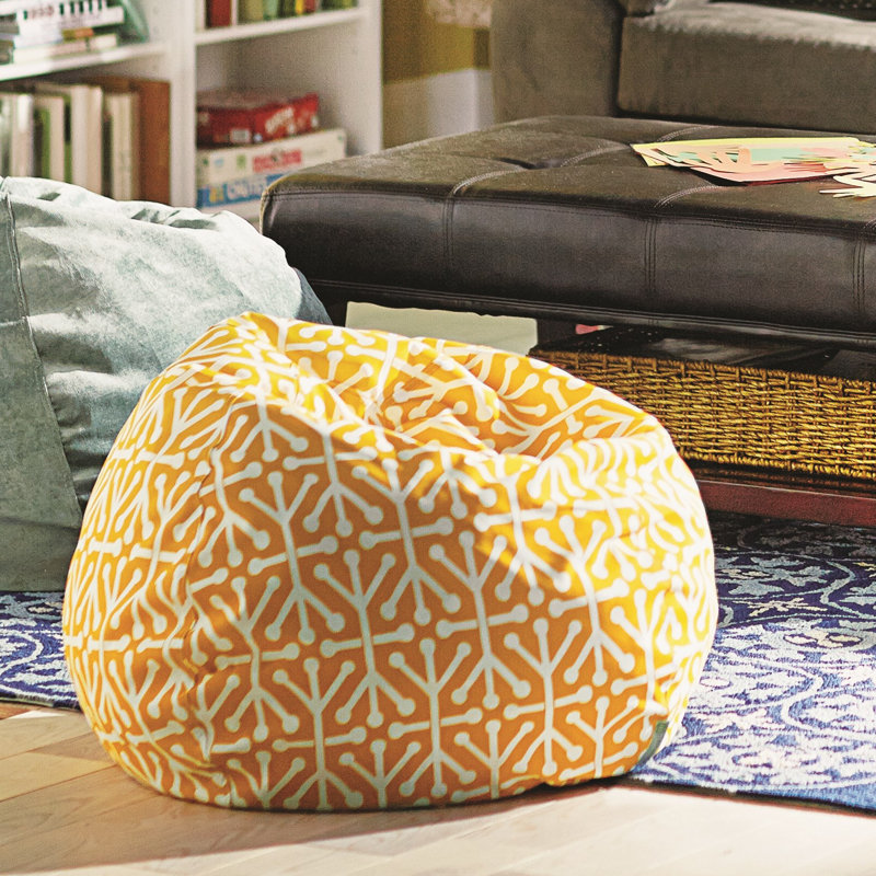 Fauteuil à billes et méridienne, Agrume, H 22 po x l 28 po x P 28 po