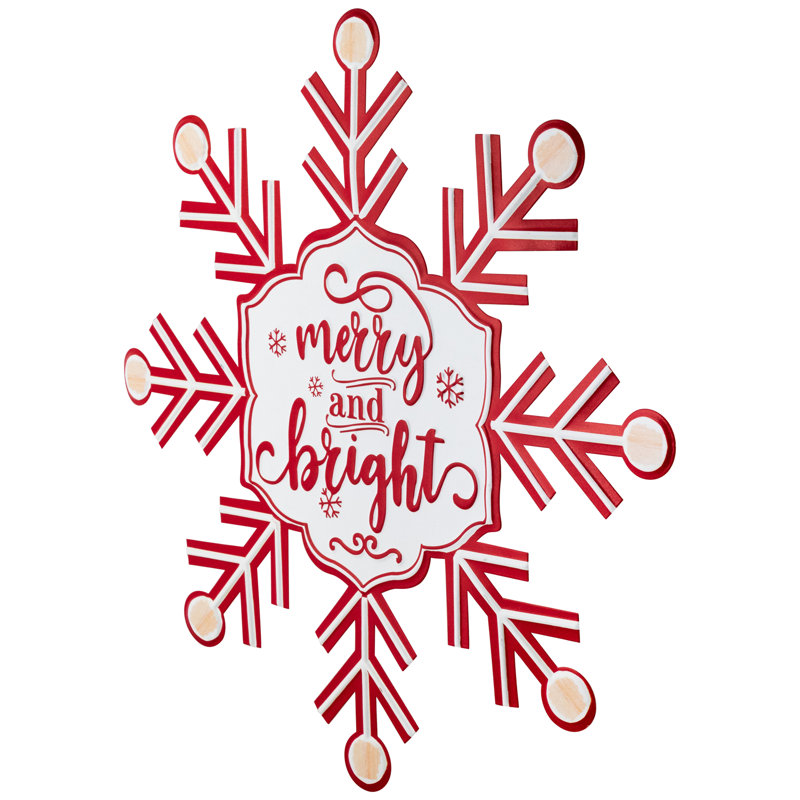 Panneau mural en métal Merry And Bright - 15,75 po