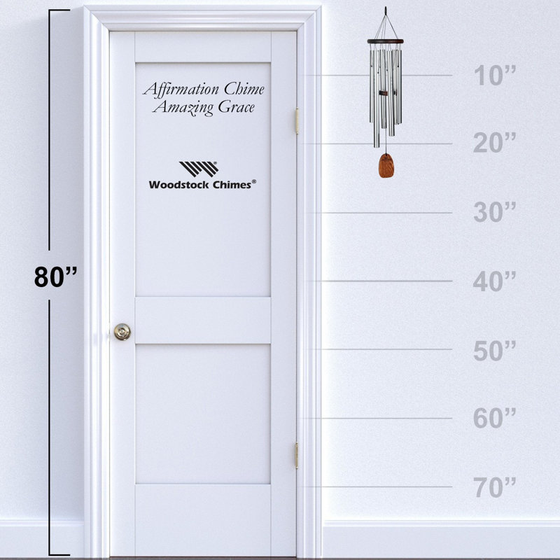 Carillon Woodstock Chimes, H 24 po x l 5 po x P 5 po, Silver/Black
