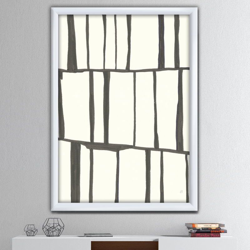 «Minimalist Black and White I», reproduction d'art sur toile, Cadre blanc, H 20 po x l 12 po x P 1po