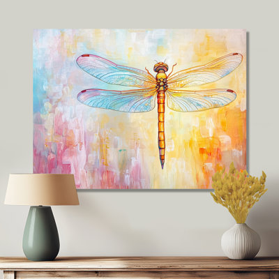 Dragonfly At Sunset II - Animals Metal Decor, Dragonfly Metal Print