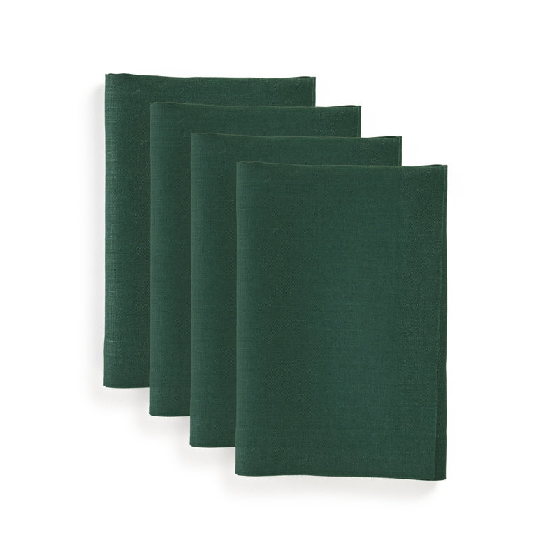Diana - 100% Pure Linen Dinner Napkins, Evergreen