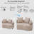 L Shaped Curved Upholstered Boneless Chaise Lounge Chair, Compression Sofa Couch with Deep Seat, 2 Pillows-1805146118