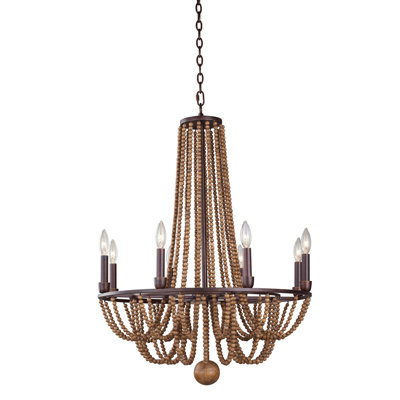 Beechwood 8 LT Royal Mahogany Chandelier Kalco