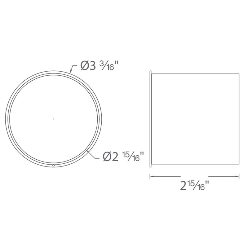 Snoot pour tête de rail, H 3,5 po x l 2,5 po x P 2,5 po, Blanc