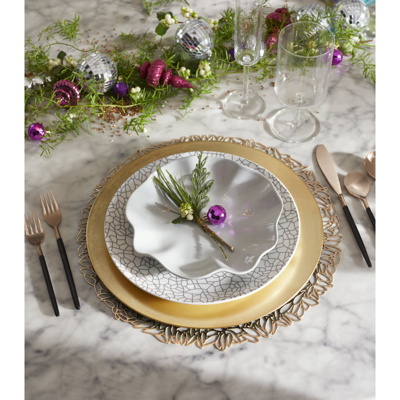Dahmen 100% PVC Abstract Round Placemat, Gold