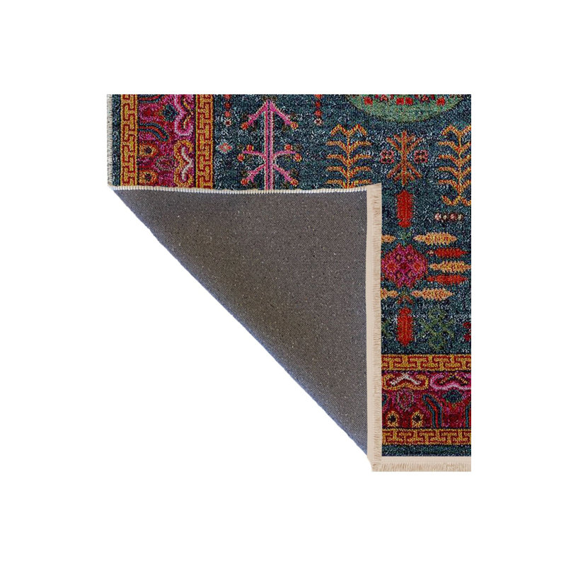 Tapis décoratif vert multicolore à motif vert, Sous-tapis rectangulaire de 3 pi 3 po x 4 pi 11 po