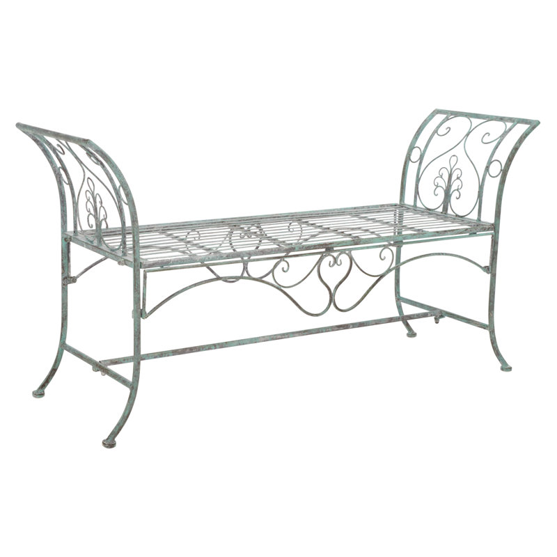 Banc de jardin en métal Geddes, Vert antique