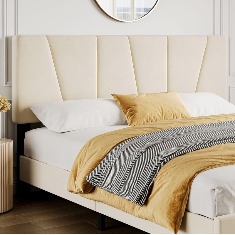 Bed Frame with Adjustable Headboard, King