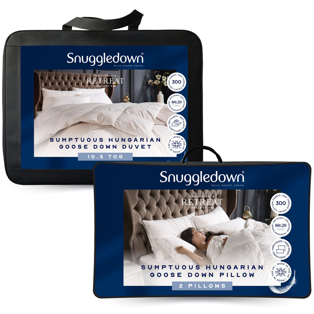 Retreat Snuggledown Sumptuous Goose Down Duvet 10.5 Tog All Year Round Premium Machine Washable