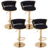 Upholstered Bar Stool Set Of 4, Velvet Swivel Barstools, Height Adjustable Counter Stools With Woven Backrest