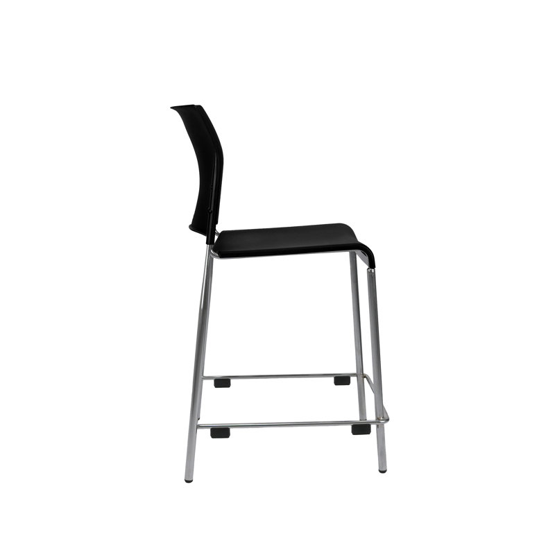 Tabouret Jody, Noir, Tabouret de comptoir (siège d'une hauteur de 24 p