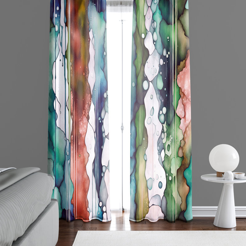 Paire de rideaux semi-transparents en polyester Earlyne, L 20 po x L 52 po