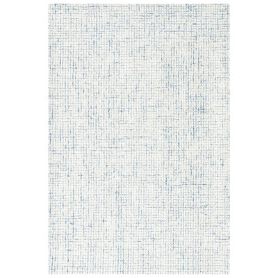 Rowe Ivory Blue Hand-Tufted Striped Rug