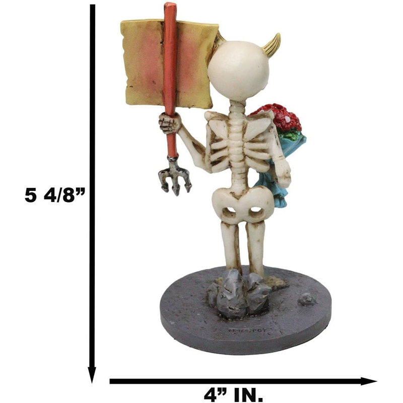 Jour des Morts, squelette de la Saint-Valentin avec je déteste tout sauf U, figurine