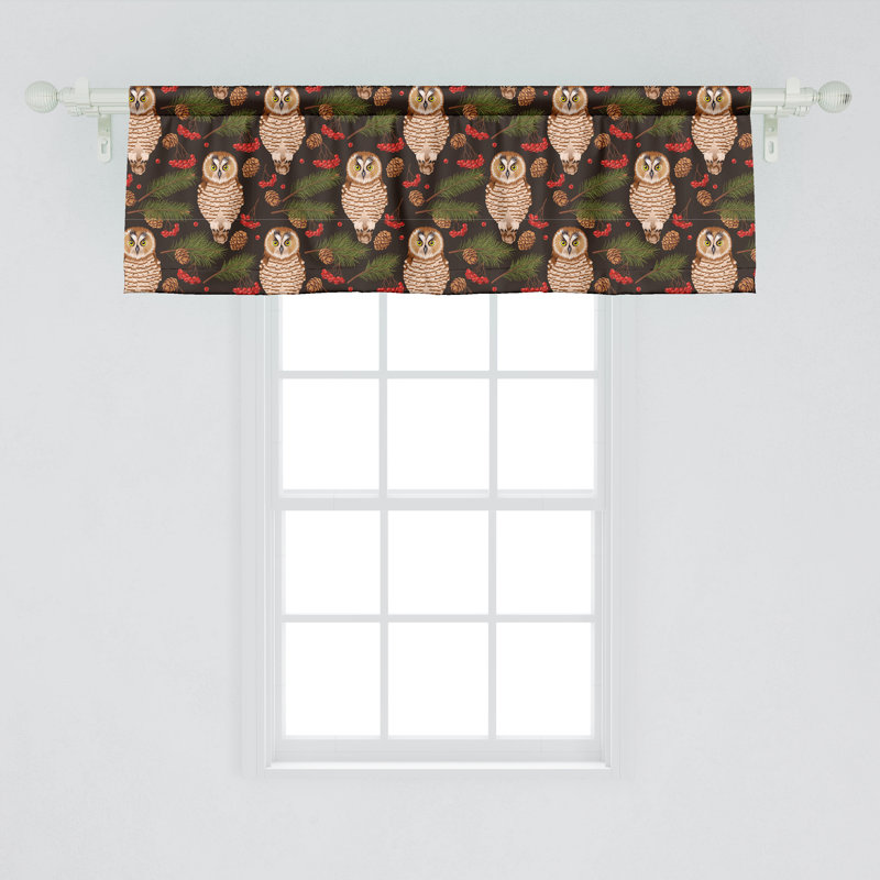 Ensemble de 2 cantonnières Ambesonne Animal Art et branches Rowan brunes et multicolores, L 54 po x L 12 po