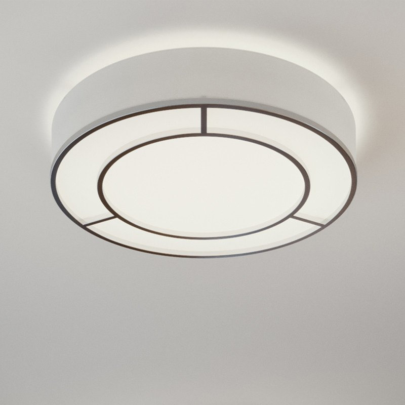 Plafonnier encastré 1 lumière à del à cercle simple Izora, H 4 po x l 20 po x P 20 po