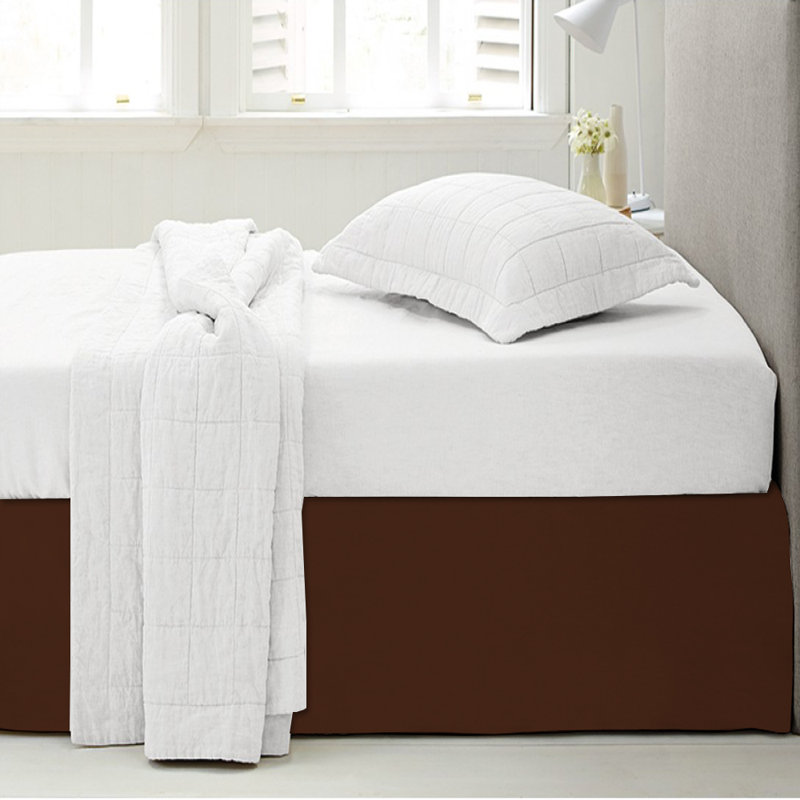 Pleated Bed Skirt, Full, Chocolate Brown